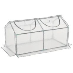 Outsunny Mini Greenhouse With 2 Windows, Plant Flower Herbs Growing, PE, 120 X 61 X 61cm