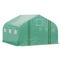 Outsunny Greenhouse Polytunnel 4.47x3x2m - Green