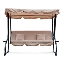 Outsunny 2-in-1 Garden Swing Chair - Light Brown -Günstiges Grün Ecke Geschäft ZQPdaa188fbaaea2c jpg