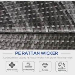 Outsunny Garden Daybed With Cushions - Grey With Blue Cushions -Günstiges Grün Ecke Geschäft Zcn9161803be56c95 jpg