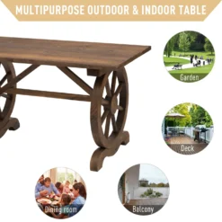 Outsunny Patio Table - Brown -Günstiges Grün Ecke Geschäft a0c55cf7cc74fe7a4d3565f23123abcc