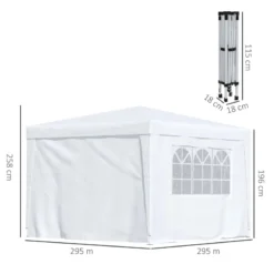 Outsunny Gazebo 2.95 M X 2.95 M - White -Günstiges Grün Ecke Geschäft aLJa12185156050d4 jpg