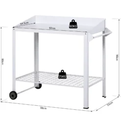 Outsunny Metal Outdoor Garden Potting Bench White -Günstiges Grün Ecke Geschäft afU2d817dc49d9bd5