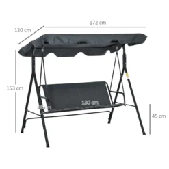 Outsunny Swing Chair 3-Seater -Dark Grey -Günstiges Grün Ecke Geschäft aiZ2bb17e70daf281 jpg