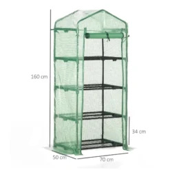 Outsunny Mini Greenhouse With 4 Tier 70 X 50 X 160 Cm - Green -Günstiges Grün Ecke Geschäft anta1218164f607fd jpg