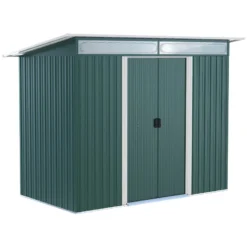 Outsunny Metal Garden Shed 260L X 133W X 200Hcm - Green