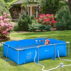 Outsunny Swimming Pool With Steel Frame & Filter 315L X 225W X 75H Cm - Blue -Günstiges Grün Ecke Geschäft bKs36417dc28a9dd5 jpg