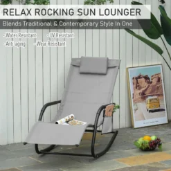 Outsunny Lounger Rocking Chair - Grey -Günstiges Grün Ecke Geschäft bMya0918746d3c5e8 jpg
