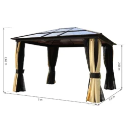 Outsunny 3 X 3.6m Gazebo Brown Black, Brown, Beige -Günstiges Grün Ecke Geschäft bSU34517dc177efac a54d6558 9a64 4d43 bef8 9cca6dbaf3df