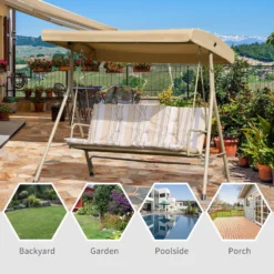 Outsunny 3 Seater Swing Bench -Günstiges Grün Ecke Geschäft c0379717dc3540639