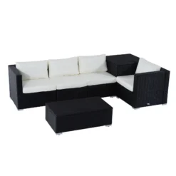 Outsunny Rattan Corner Sofa Set - Black -Günstiges Grün Ecke Geschäft cLYdaa17eecc28ae5 jpg