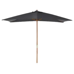 Outsunny 2.5 M Square Wood Umbrella Parasol - Dark Grey