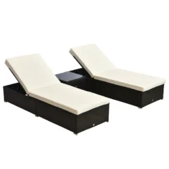 Outsunny Rattan Lounge Set - Natural