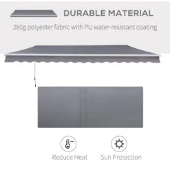 Outsunny Wall Mounted Sun Shade 2.95 X 2.5m - Grey -Günstiges Grün Ecke Geschäft czha091815bb93d4a jpg