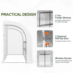 Outsunny Lean To Greenhouse 300 X 150 X 213 Cm - White -Günstiges Grün Ecke Geschäft d0C756186bb744f8c jpg
