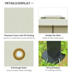 Outsunny Metal Gazebo 4m X 3(m) Beige -Günstiges Grün Ecke Geschäft dMsb101837907463f jpg