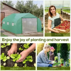 Outsunny Greenhouse Polytunnel 4.47x3x2m - Green -Günstiges Grün Ecke Geschäft daNb0617e70dafc66 jpg