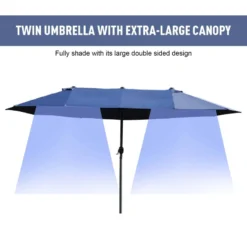 Outsunny Double Parasol 4.6m - Blue -Günstiges Grün Ecke Geschäft deza091814b8f0efe jpg