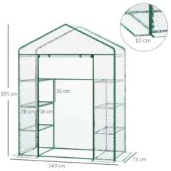 Outsunny Mini Greenhouse With 4 Tier 143 L X 73W X 195H Cm -Günstiges Grün Ecke Geschäft dyDa1218450f5a4ed jpg