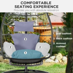 Outsunny Seat Cushion Set - Grey (Chair Not Included) -Günstiges Grün Ecke Geschäft e3d88c17e9e62cb8e