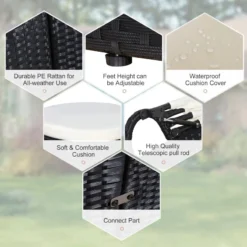 Outsunny Outdoor Daybed With Cushions - Black -Günstiges Grün Ecke Geschäft eK2a091803f6e7a45 jpg