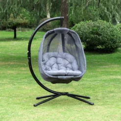 Outsunny Hanging Egg Chair - Grey -Günstiges Grün Ecke Geschäft eWA6ff1801c81fc84 jpg