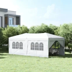 Outsunny Gazebo 3m X 6m - White -Günstiges Grün Ecke Geschäft eWjf431862a7aee77 jpg