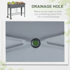 Outsunny Raised Garden Bed With Wheels And Bottom Shelf Outdoor 104 X 39 X 80cm -Günstiges Grün Ecke Geschäft eYz7561859f86008d jpg