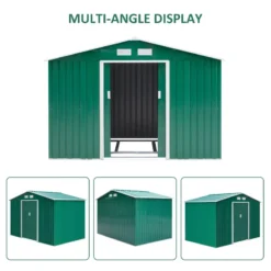 Outsunny Galvanised Metal Garden Shed 9ft X 6ft - Green -Günstiges Grün Ecke Geschäft efP756188d3a6e87c jpg