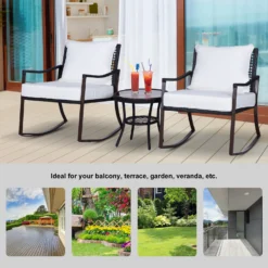 Outsunny-Rattan Rocking Chair Set -Günstiges Grün Ecke Geschäft egNa0917eecc2a014