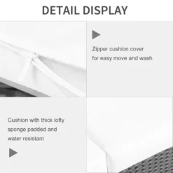 Outsunny Rattan Sofa 3 Seater - Black -Günstiges Grün Ecke Geschäft em088c181099f1b78 jpg