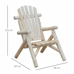 Outsunny Adirondack Chair -Natural Wood -Günstiges Grün Ecke Geschäft ersafa17dc1aee36b c35b0667 c98d 4b65 9901 3be077064054