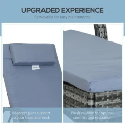 Outsunny Rattan Sun Lounger W/ Cushion - Grey -Günstiges Grün Ecke Geschäft eso8471882ce49f33 jpg