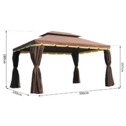 Outsunny Garden Gazebo - Brown -Günstiges Grün Ecke Geschäft fAz2b017dc39d3c68