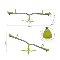 HOMCOM Kids Seesaw - Green -Günstiges Grün Ecke Geschäft fIn93f17dc1659e9c