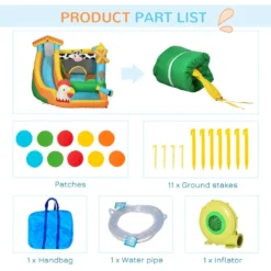 Outsunny Bouncy Castle Farm Style With Paddling Pool -Günstiges Grün Ecke Geschäft fQ1d4d1864949b596 jpg