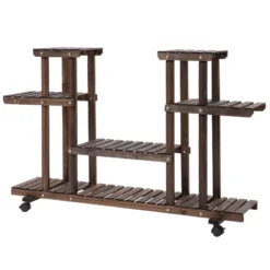 Outsunny Movable 4-Tier Garden Holder Display Shelf