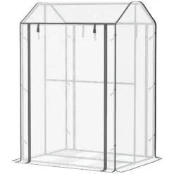 Outsunny Mini Greenhouse 100x80x150cm - White -Günstiges Grün Ecke Geschäft giIdaa17f5cee16c8 jpg