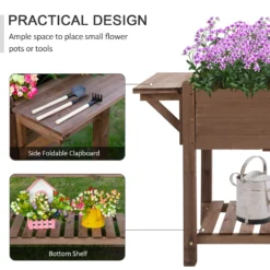 Outsunny Wooden Raised Garden Plant Stand Tall Flower Bed With Shelf 123 X 54 X 74cm -Günstiges Grün Ecke Geschäft gnE0ac17dc5b043d1 3e5b55ef 1e80 4593 bb40 586cd570f32b