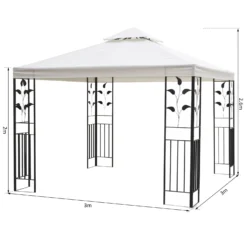OutSunny 3x3 Garden Gazebo - Cream -Günstiges Grün Ecke Geschäft h169af17dc4545c86