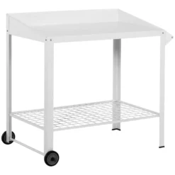 Outsunny Metal Outdoor Garden Potting Bench White