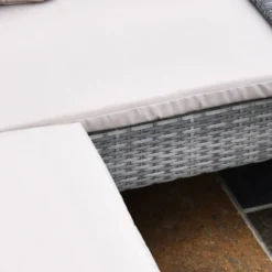 Outsunny Rattan Sofa Set With Coffee Table & Footstools - Grey -Günstiges Grün Ecke Geschäft hZs79417fb69be7a2 JPG