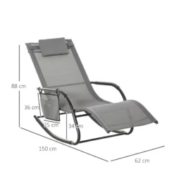 Outsunny Lounger Rocking Chair - Grey -Günstiges Grün Ecke Geschäft haRa1218746d3c5e8 jpg