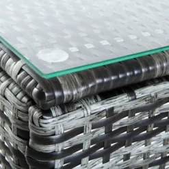 Outsunny Rattan Lounge Set With Side Table - Grey -Günstiges Grün Ecke Geschäft hara191882cd9c113 jpg