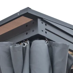 Outsunny Outdoor Lean To Pergola Gazebo 4 X 3m - Grey -Günstiges Grün Ecke Geschäft hdQ3d6181483a1120 jpg