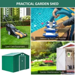 Outsunny Galvanised Metal Garden Shed 9ft X 6ft - Green -Günstiges Grün Ecke Geschäft i8Jb10188d3a6e87c jpg