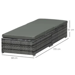 Outsunny Rattan Reclining Lounger - Grey -Günstiges Grün Ecke Geschäft iAQa1217eecc29e19 jpg