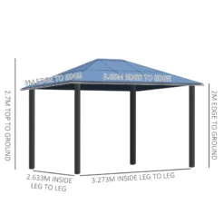 Outsunny Hardtop Gazebo 3.6m X 3m - Brown -Günstiges Grün Ecke Geschäft iUn55117e9069b33f jpg