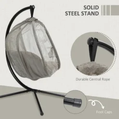 Outsunny Hanging Egg Chair Khaki -Günstiges Grün Ecke Geschäft iqGb101801c81fd3d jpg