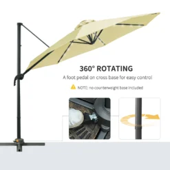 Outsunny Patio Offset Umbrella Cream -Günstiges Grün Ecke Geschäft isJ7e417dc5e72b7b